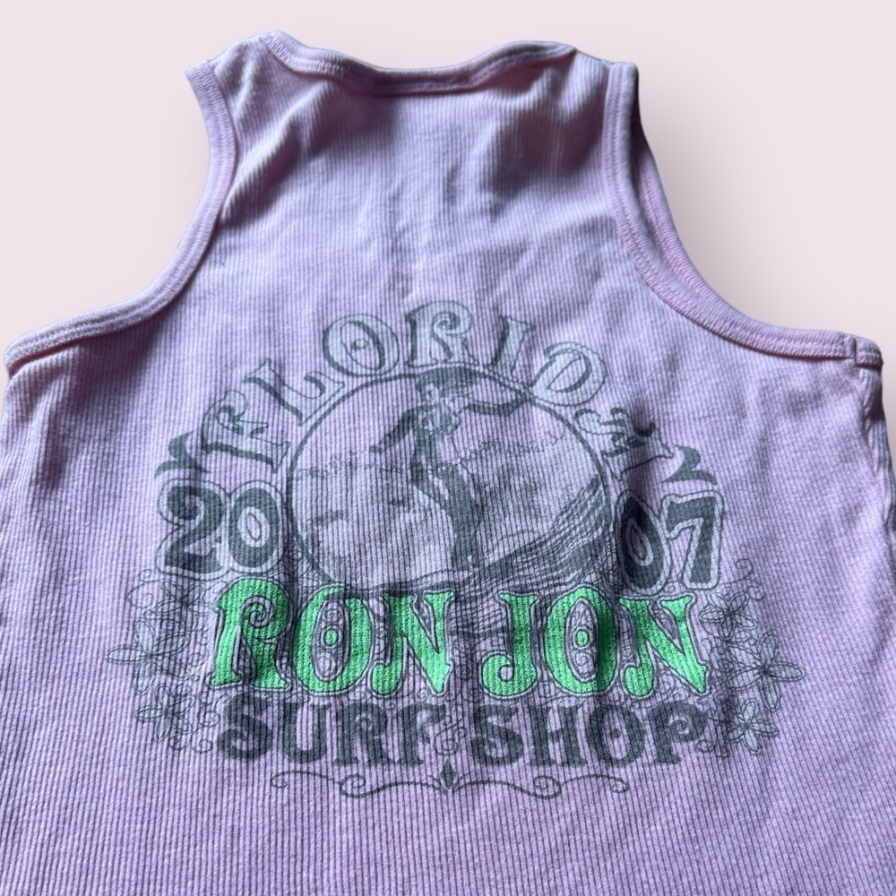 Vintage Women’s Ron Jon 2007 Florida Surf Shop Light Pink Wife Tank Top Size Med - Picture 6 of 8